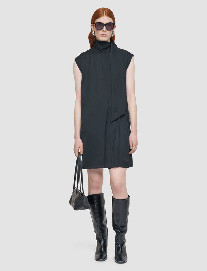Black Sandy Light Crepe Dress - Joseph