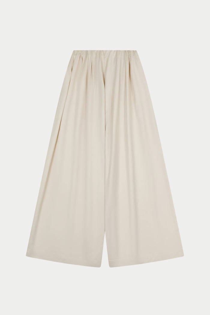 SATIN WIDE LEG TROUSERS - IVORY