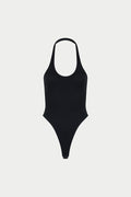 SCOOP NECK BODYSUIT - BLACK