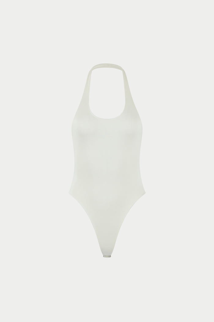SCOOP NECK BODYSUIT - WHITE