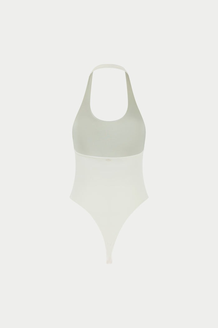 SCOOP NECK BODYSUIT - WHITE