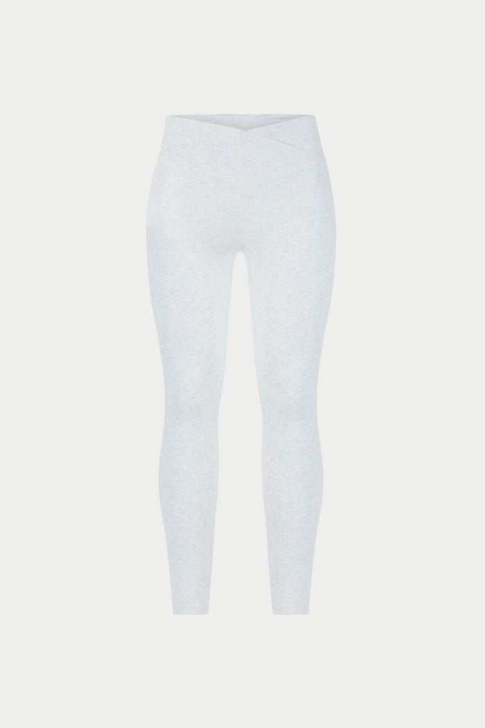 SCULPT SOFT TOUCH CROSSOVER WAISTBAND LEGGINGS - GREY MARL