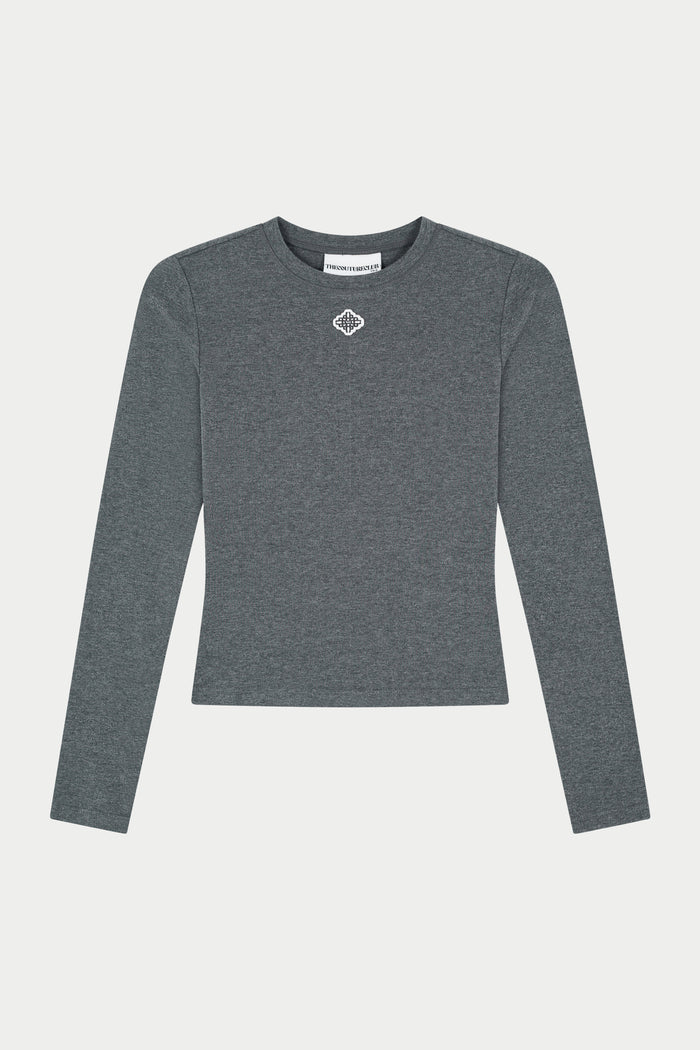 SCULPT SOFT TOUCH LONG SLEEVE TOP - CHARCOAL