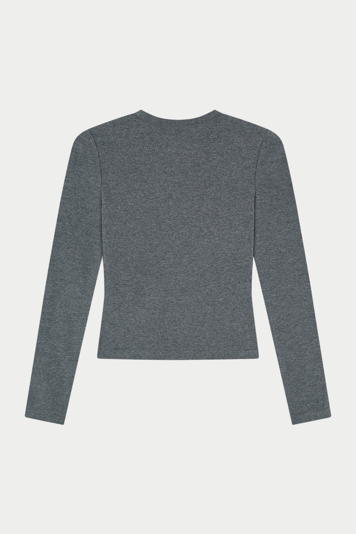 SCULPT SOFT TOUCH LONG SLEEVE TOP - CHARCOAL