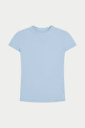 SCULPTING STRETCH EMBLEM BABY TEE - POWDER BLUE