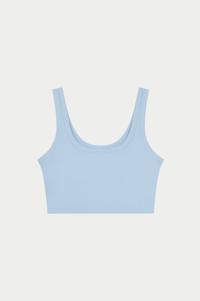 SCULPTING STRETCH EMBLEM SPORTS BRA - POWDER BLUE