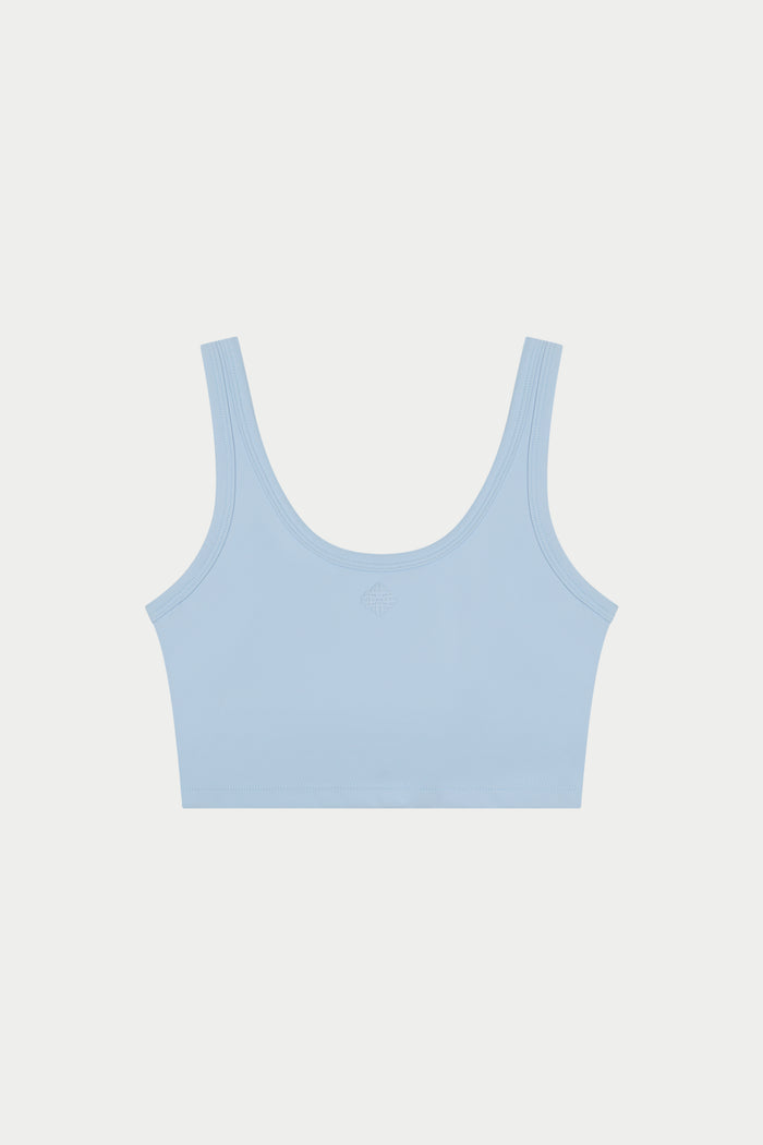 SCULPTING STRETCH EMBLEM SPORTS BRA - POWDER BLUE