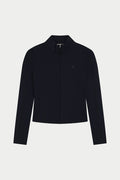 SCULPTING STRETCH ZIP UP JACKET - BLACK