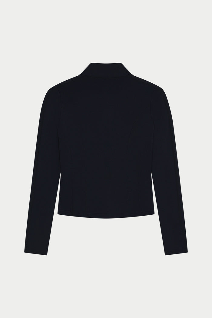 SCULPTING STRETCH ZIP UP JACKET - BLACK