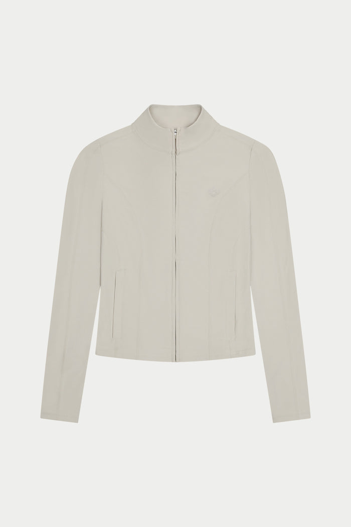 SCULPTING STRETCH ZIP UP JACKET - BONE