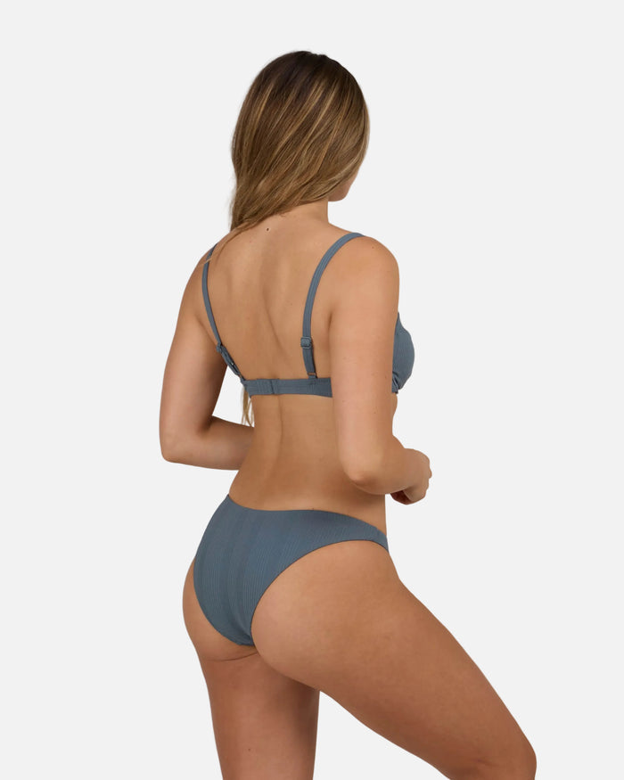 Salty crew SWIMWEAR Seafarer Balcony Top - Fin Blue in Fin Blue