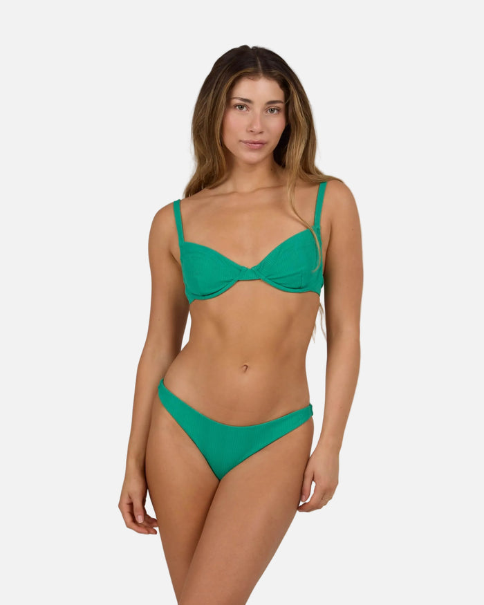 Salty crew SWIMWEAR Seafarer Balcony Top - Kelly Green in Kelly Green