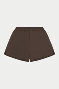 SHELL ELASTICATED SHORTS - BROWN