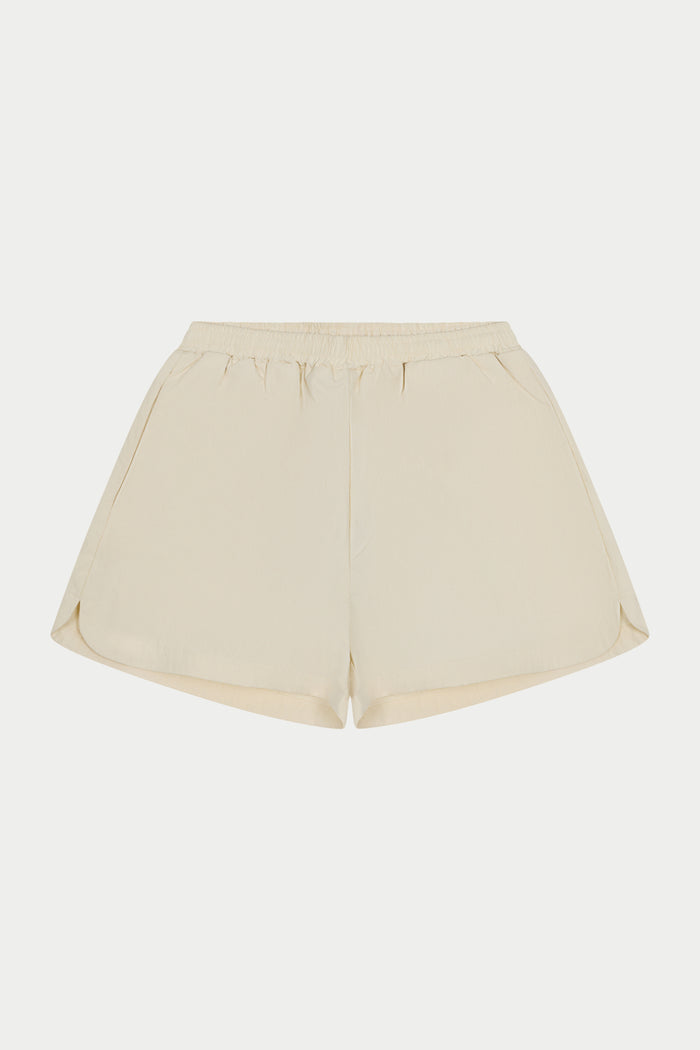 SHELL ELASTICATED SHORTS - ECRU