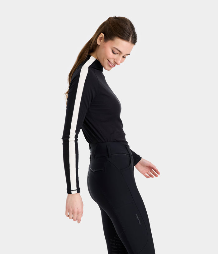 Solaris | Tee-shirt d'équitation anti UV Sunrise femme | Noir | Horse Pilot