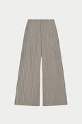 STRIPE WIDE LEG TROUSERS - KHAKI