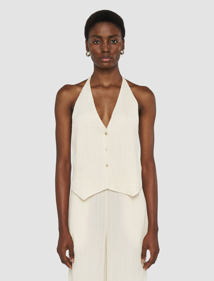 White Suez Pleat Jacquard Jacket - Joseph