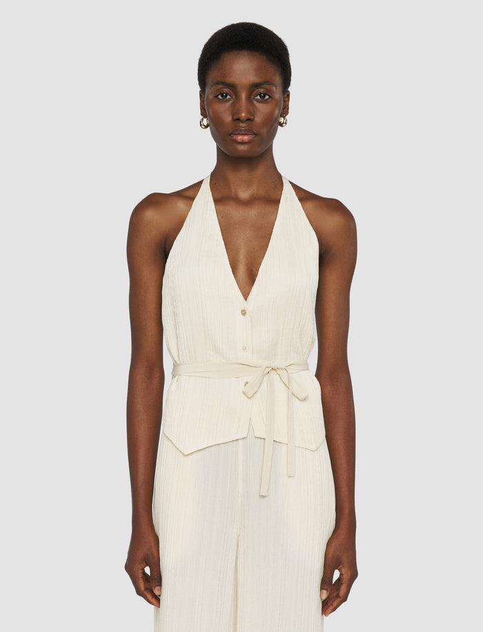 White Suez Pleat Jacquard Jacket - Joseph