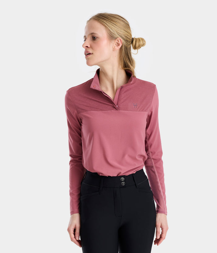 Sunrise Chemise d'équitation anti UV Sunrise femme | Rose | Horse Pilot