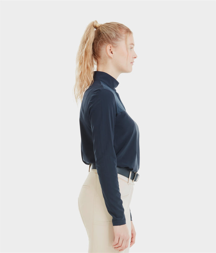 Sunrise Chemise d'équitation anti UV Sunrise femme | Dark Night | Horse Pilot