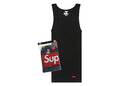 Supreme Hanes Tagless Tank Tops (3 Pack) Black