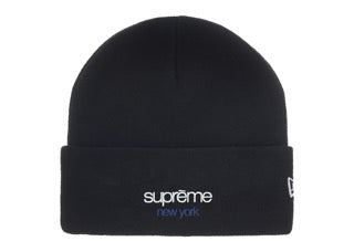 Supreme New Era Classic Logo Shop Beanie Black