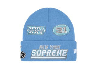 Supreme New Era Football Beanie Light Blue