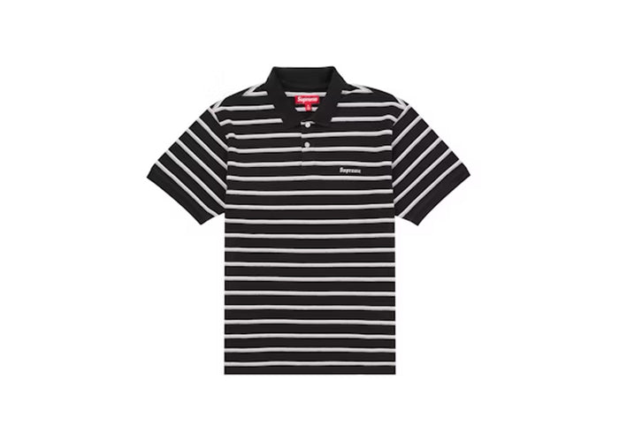 Supreme Washed Stripe Polo Black
