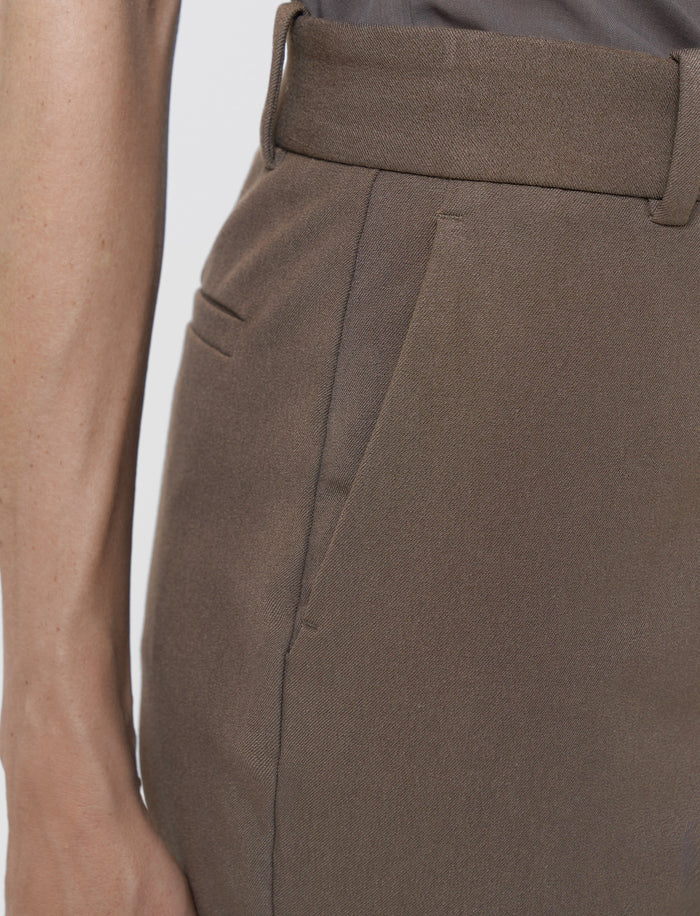 Brown Tafira Gabardine Stretch Trousers - Joseph