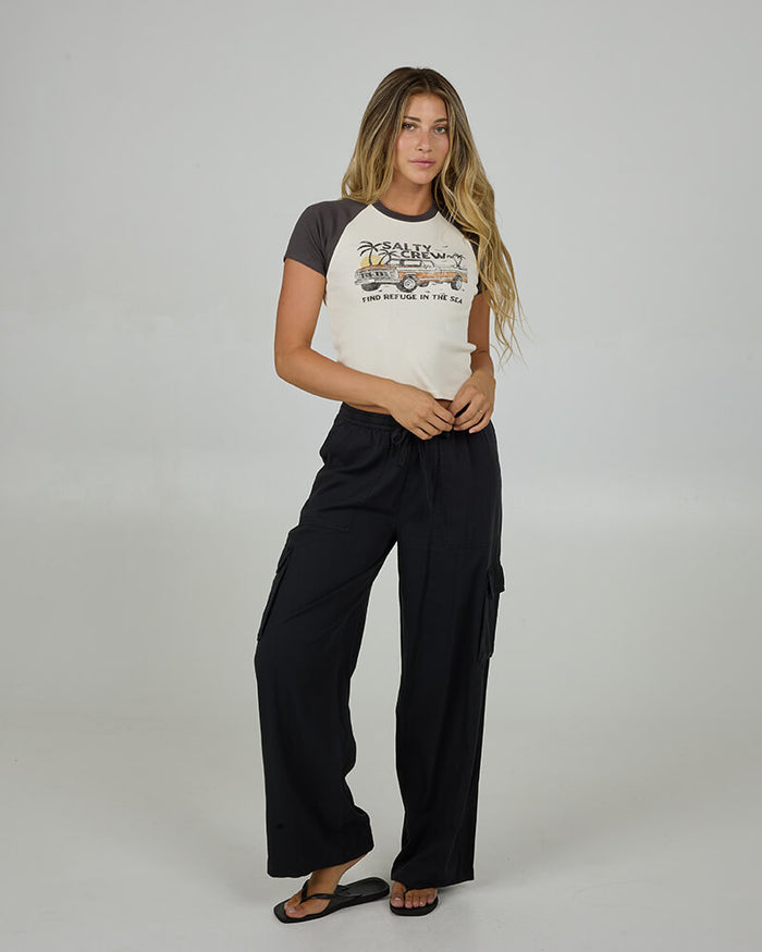 Tailgate Raglan Baby Tee - Charcoal