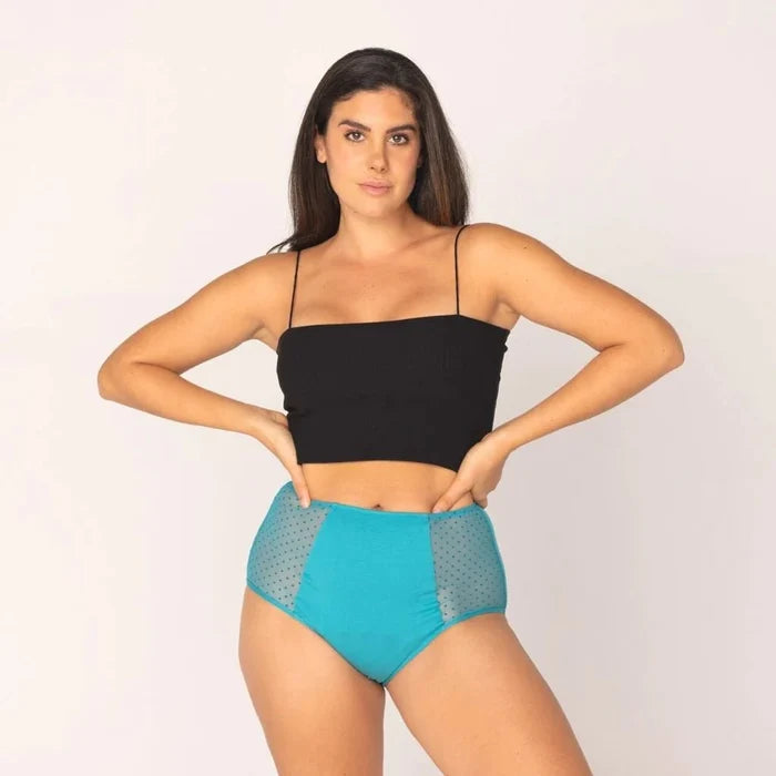 Culotte Menstruelle Taille Haute SPLENDEA CYAN Flux Abondant (Nuit) - SO'CUP