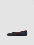 Grey Textured Wool Ballerinas - Joseph