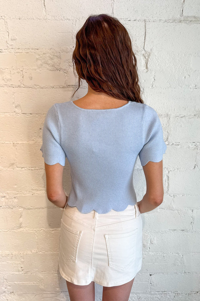 The Ellis Scallop Top, Spring Tops, Tops, Adeline Boutique, Dallas Boutique