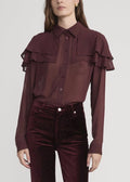 The Silk Cape Blouse (Cabernet)