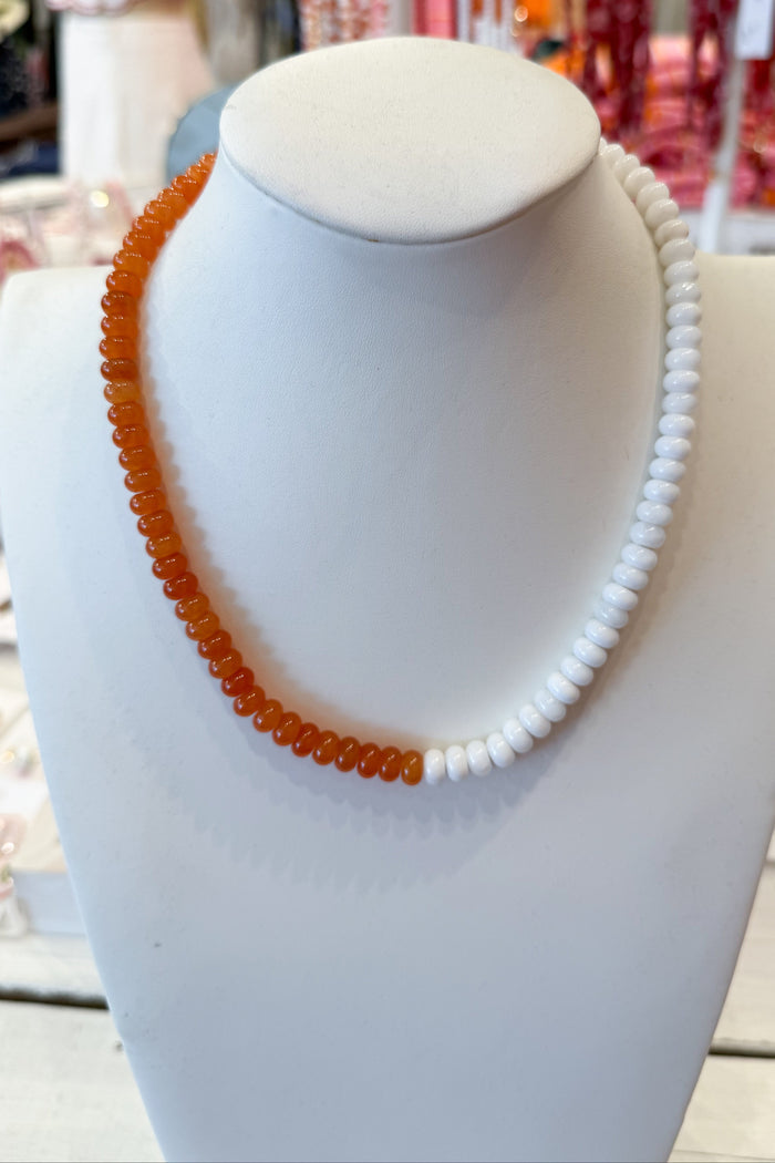 The Team Spirit Necklace Orange, adeline boutique, dallas boutique, boutique