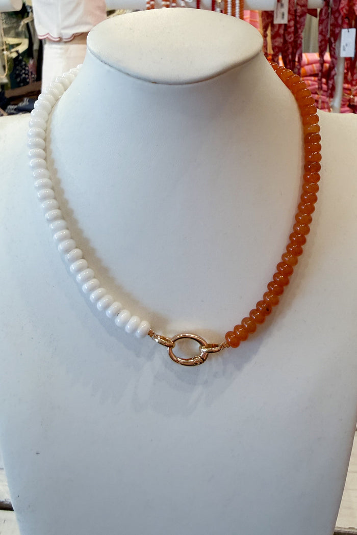 The Team Spirit Necklace Orange Back, adeline boutique, dallas boutique, boutique