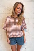 The Weekend Stripe Top Pink, adeline boutique, dallas boutique, boutique