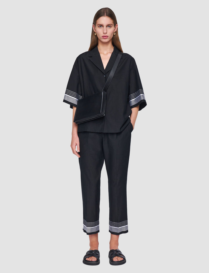 Black Tottenham Cotton Blend Trousers - Joseph