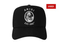 (USED) Amiri Zig Zag Trucker Hat Black White