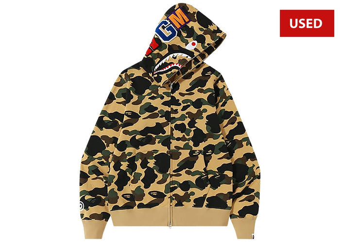 (USED) BAPE 1st Camo Shark Full Zip Hoodie 'Yellow'
