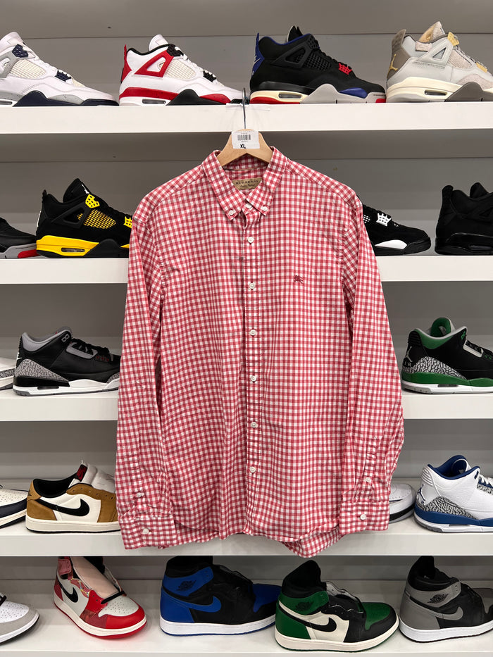 (USED) Burberry Button Up Red/White