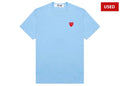 (USED) Comme des Garcons PLAY Play Pastelle Red Emblem T-shirt Blue