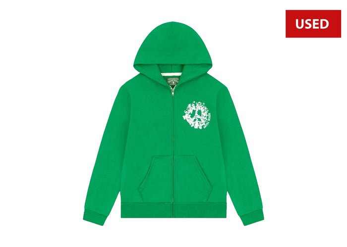 (USED) Denim Tears Denim University Zip Hoodie Green/White