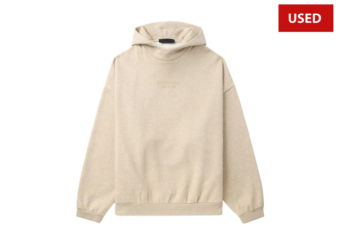 (USED) FEAR OF GOD ESSENTIALS logo Hoodie Beige