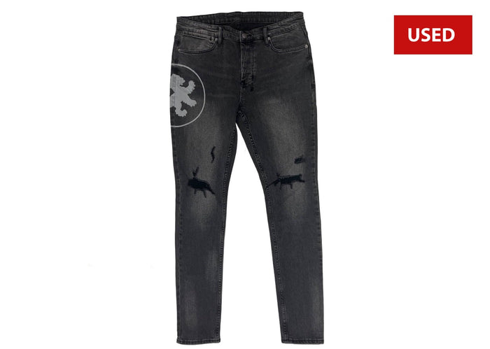 (USED) Ksubi Van Winkle Lion Graphic Ripped Skinny Jeans