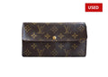 (USED) LOUIS VUITTON Vintage Brown Monogram Canvas Sarah Wallet