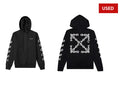 (USED) Off-White Chain Arrow Slim Hoodie 'Black/White'