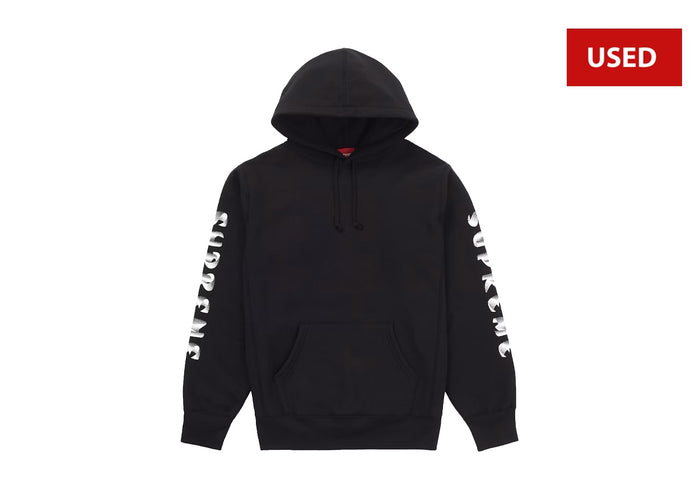 (USED) Supreme Gradient Sleeve Hooded Sweatshirt Black
