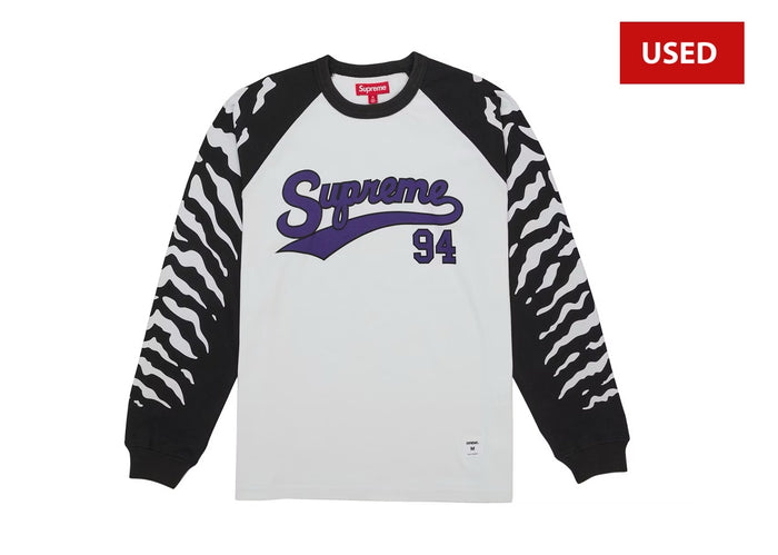 (USED) Supreme Tiger Raglan L/S Top White