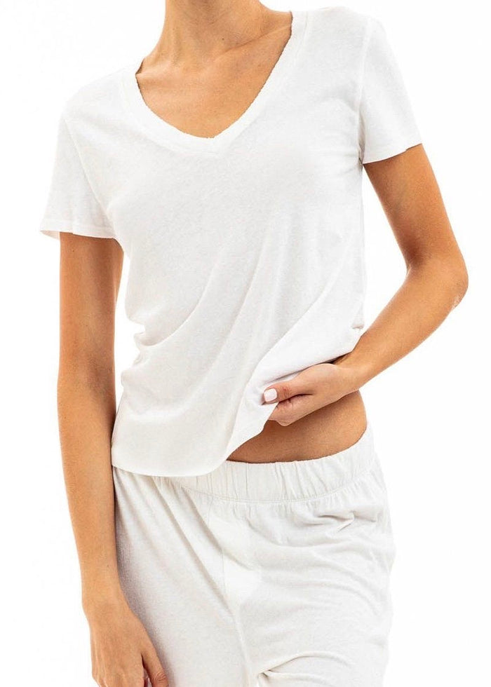 V Neck T-Shirt (Ivory)